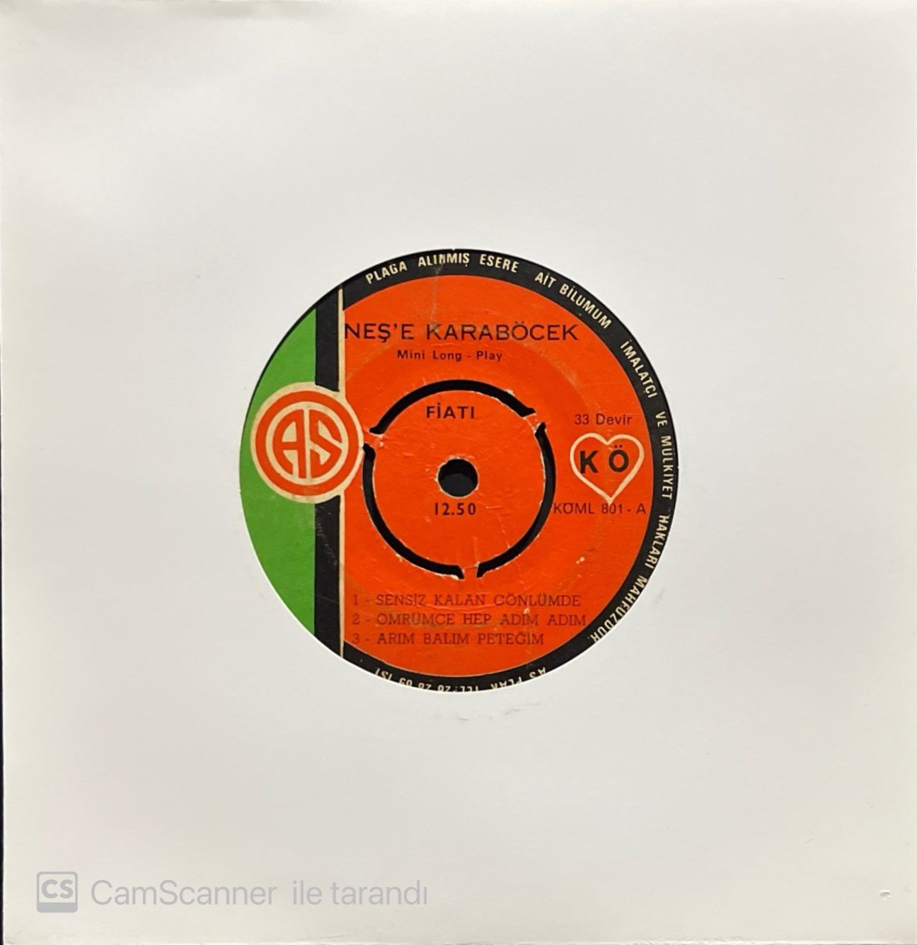 Neşe Karaböcek Mini Lp Gök Yüzünde Yalnız Gezen Yıldızlar 45lik Plak