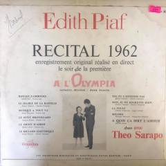 Edit Piaf Recital 1962 LP Plak