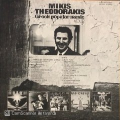 Mikis Theodorakis Greek Popular Music Vol.2 LP Plak