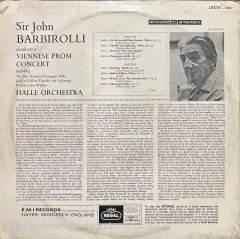 Sir John Barbirolli Viennese Prom Concert Halle Orchestra LP Klasik Plak
