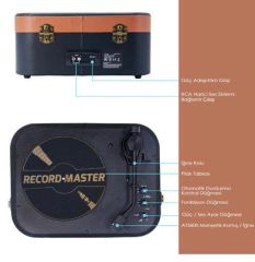 *ÜCRETSİZ KARGO  Record Master TT270 Siyah Kahverengi Pikap Bluetooth Özellikli AT3600 Manyetik Kartuş