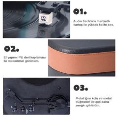 *ÜCRETSİZ KARGO  Record Master TT270 Siyah Kahverengi Pikap Bluetooth Özellikli AT3600 Manyetik Kartuş