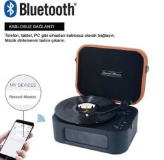 *ÜCRETSİZ KARGO  Record Master TT270 Siyah Kahverengi Pikap Bluetooth Özellikli AT3600 Manyetik Kartuş