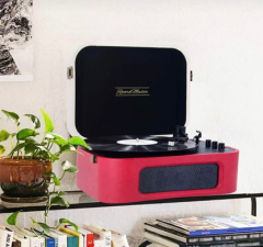 *ÜCRETSİZ KARGO Record Master TT270 Kırmızı Beyaz Pikap Bluetooth Özellikli AT3600 Manyetik Kartuş