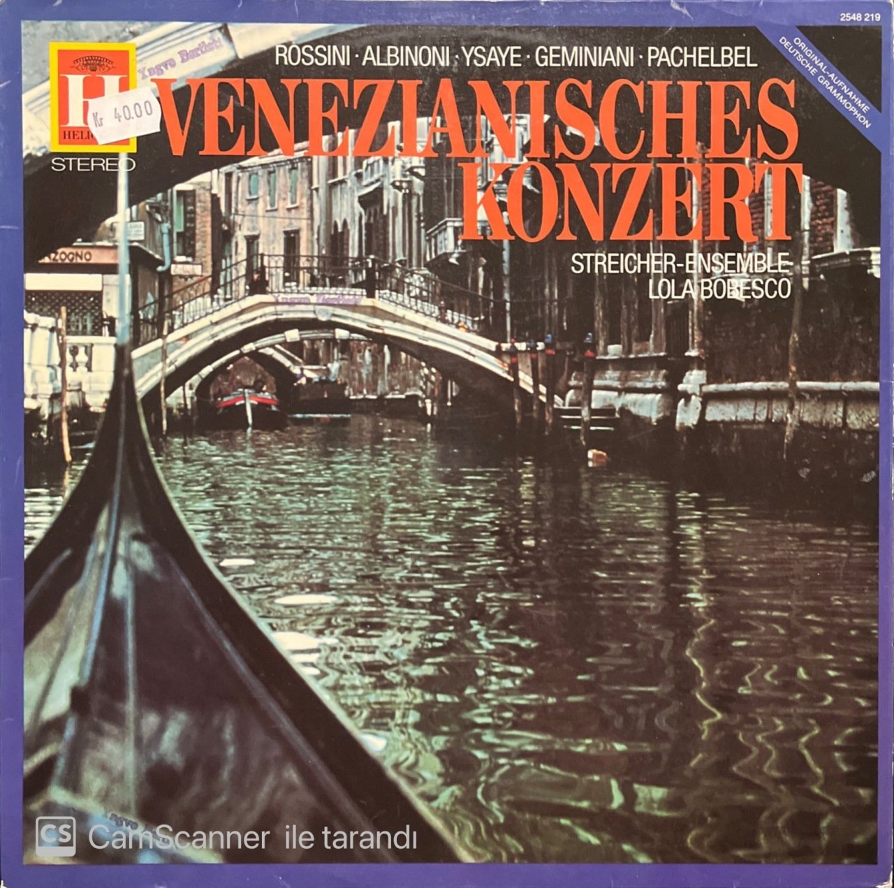 Venezianisches Konzert LP Klasik Plak