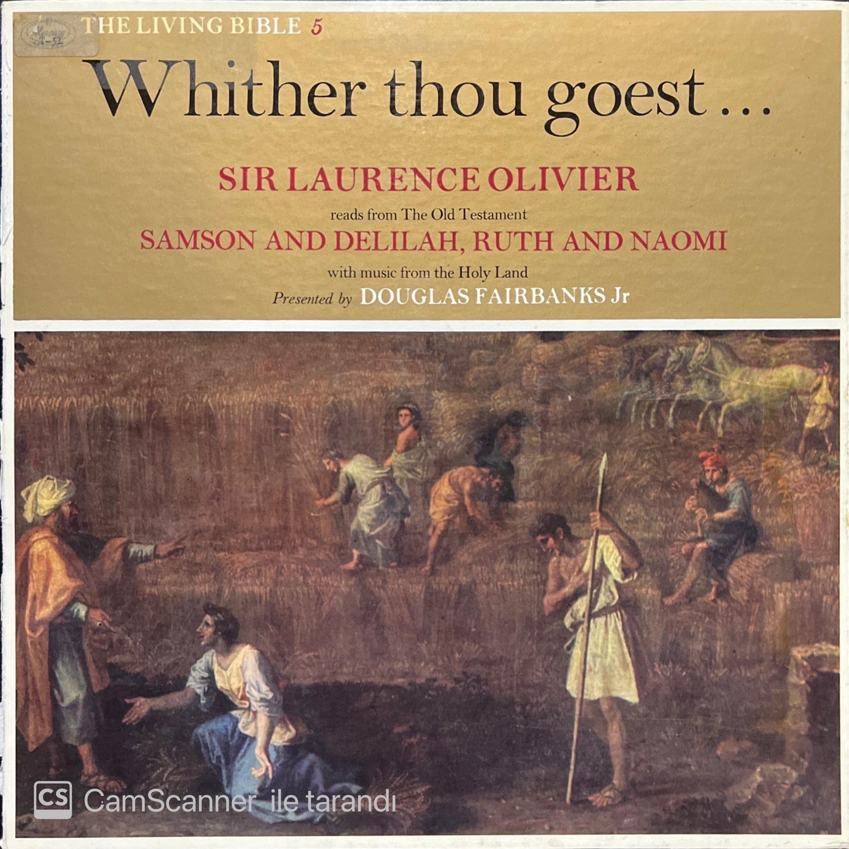 Whither Thou Goest Sir Laurence Olivier LP Klasik Plak