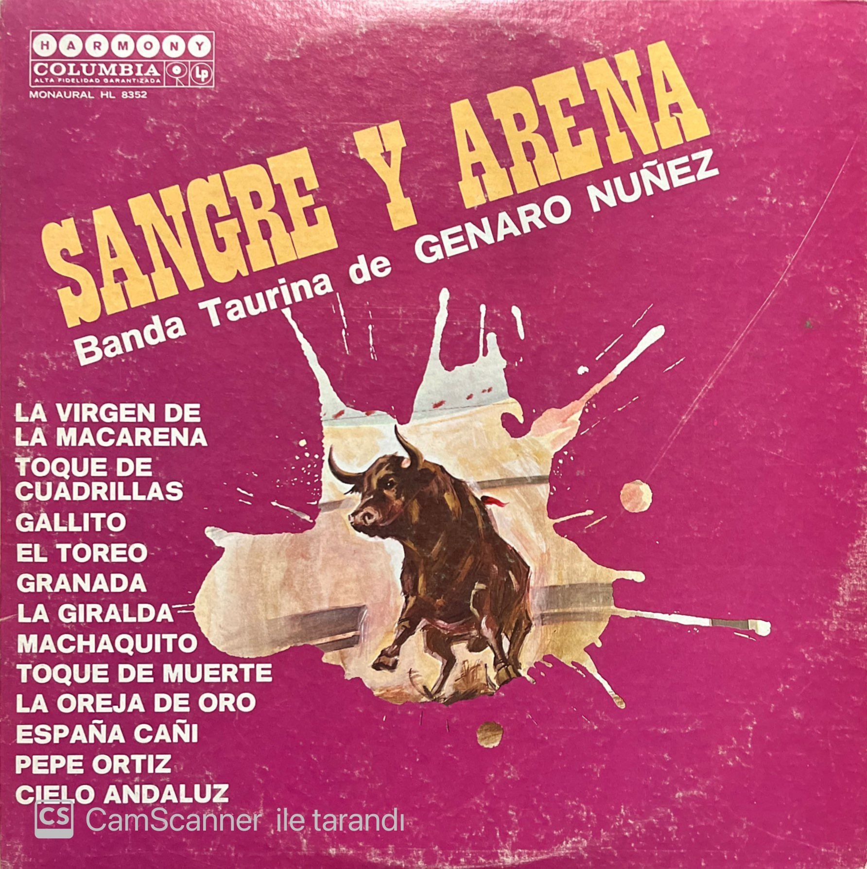 Banda Tauurina De Genaro Nunez Sangre Y Arena LP Plak