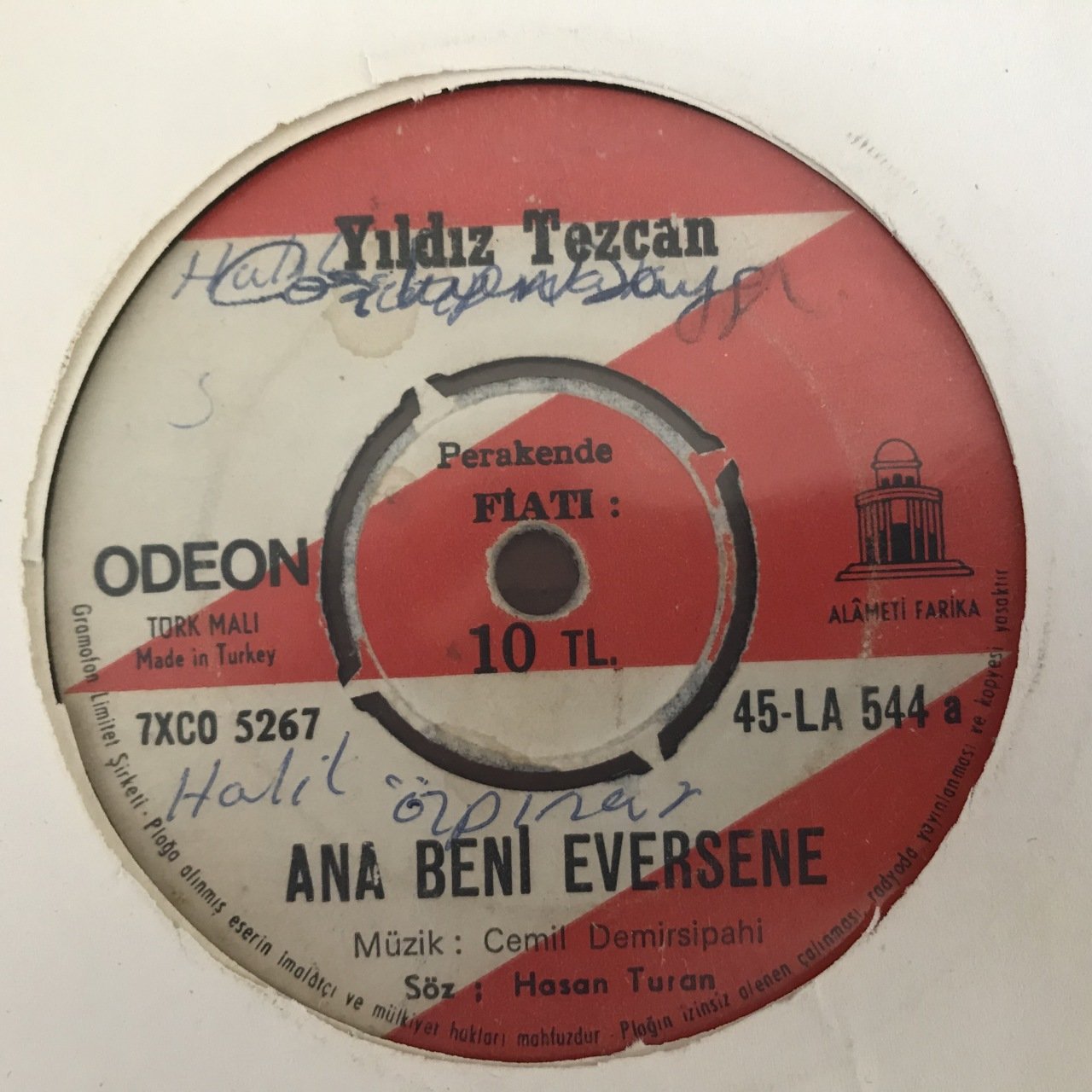 Yıldız Tezcan Ana Beni Eversene 45lik Plak