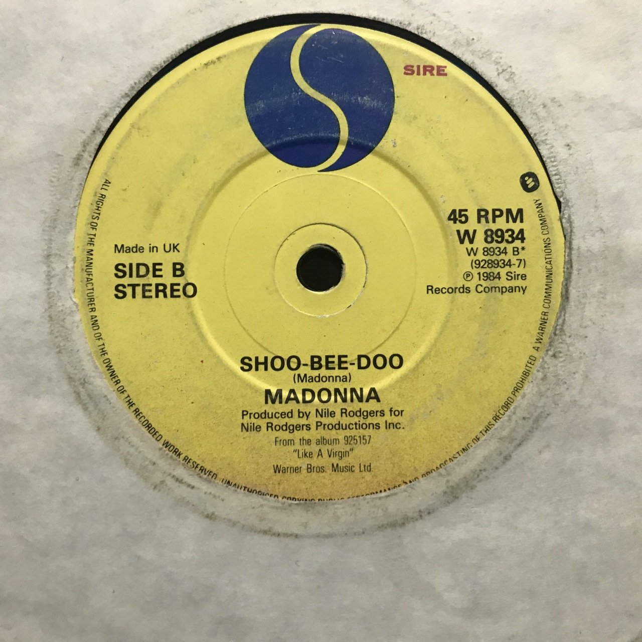 Madonna Into The Groove 45lik Plak