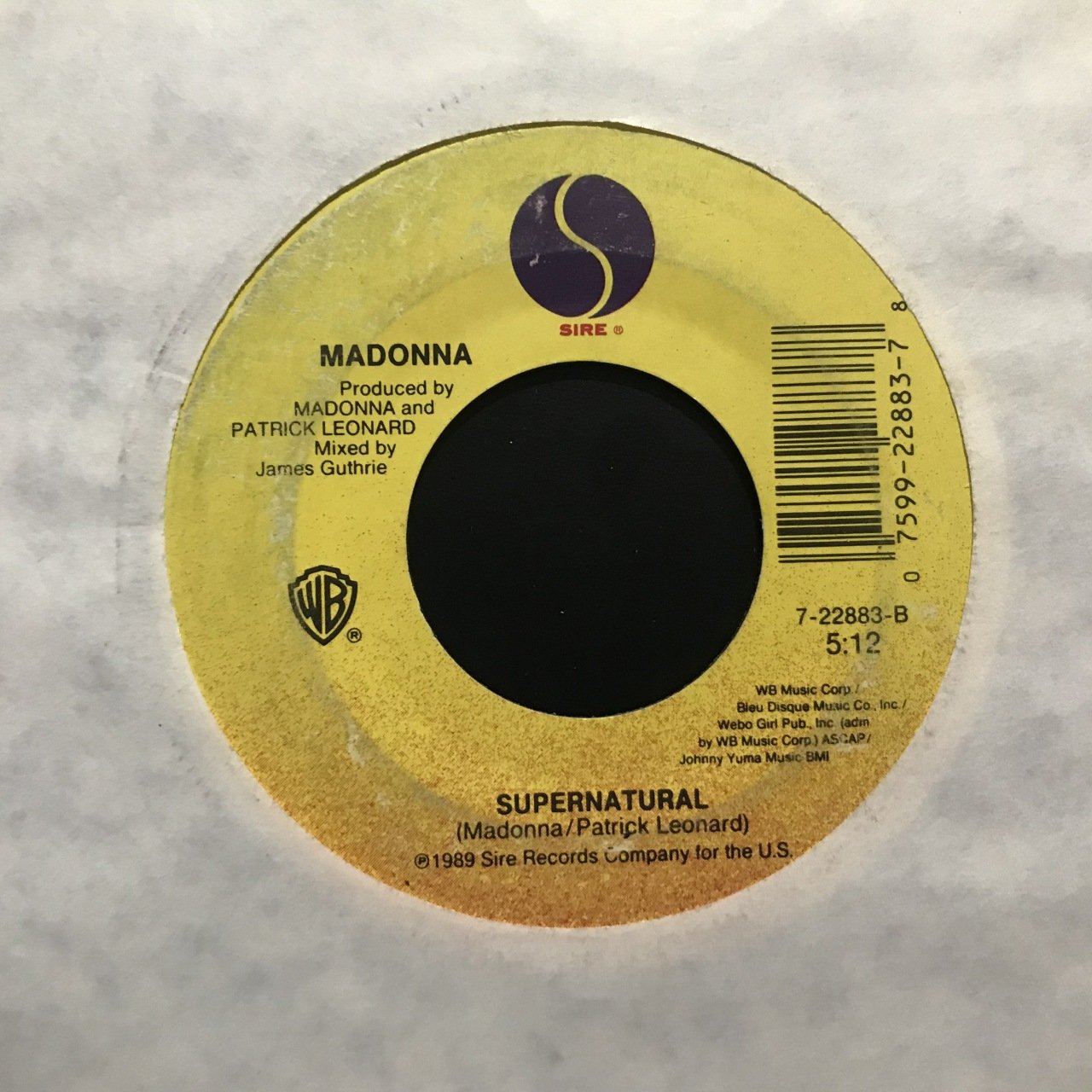 Madonna Supernatural 45lik Plak