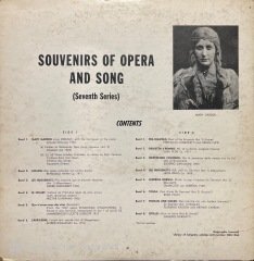 Souvenirs Of Opera And Song Seventh Series LP Klasik Plak