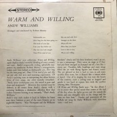 Andy Williams Warm And Willing LP Plak