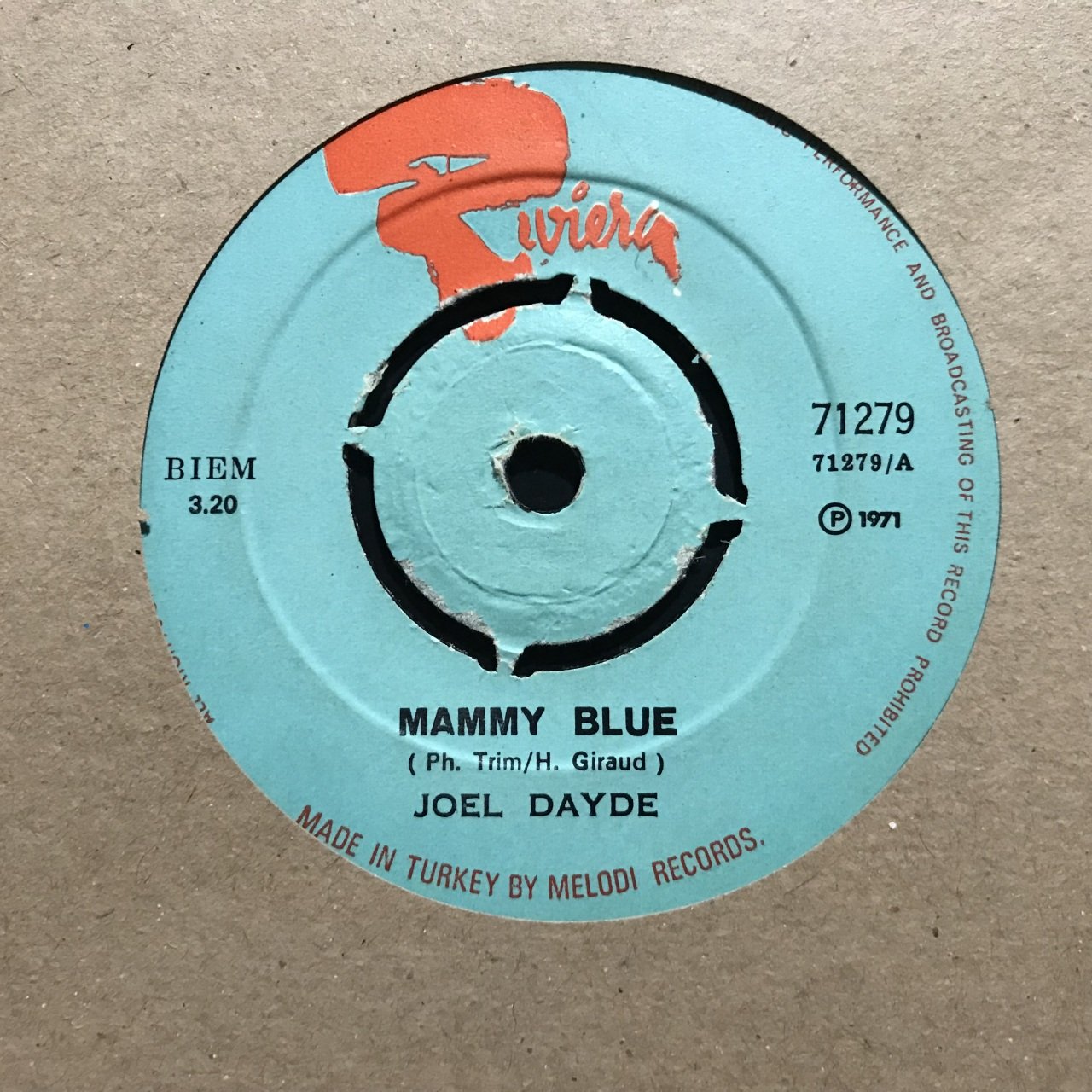 Joel Dayde Mamy Blue 45lik Plak