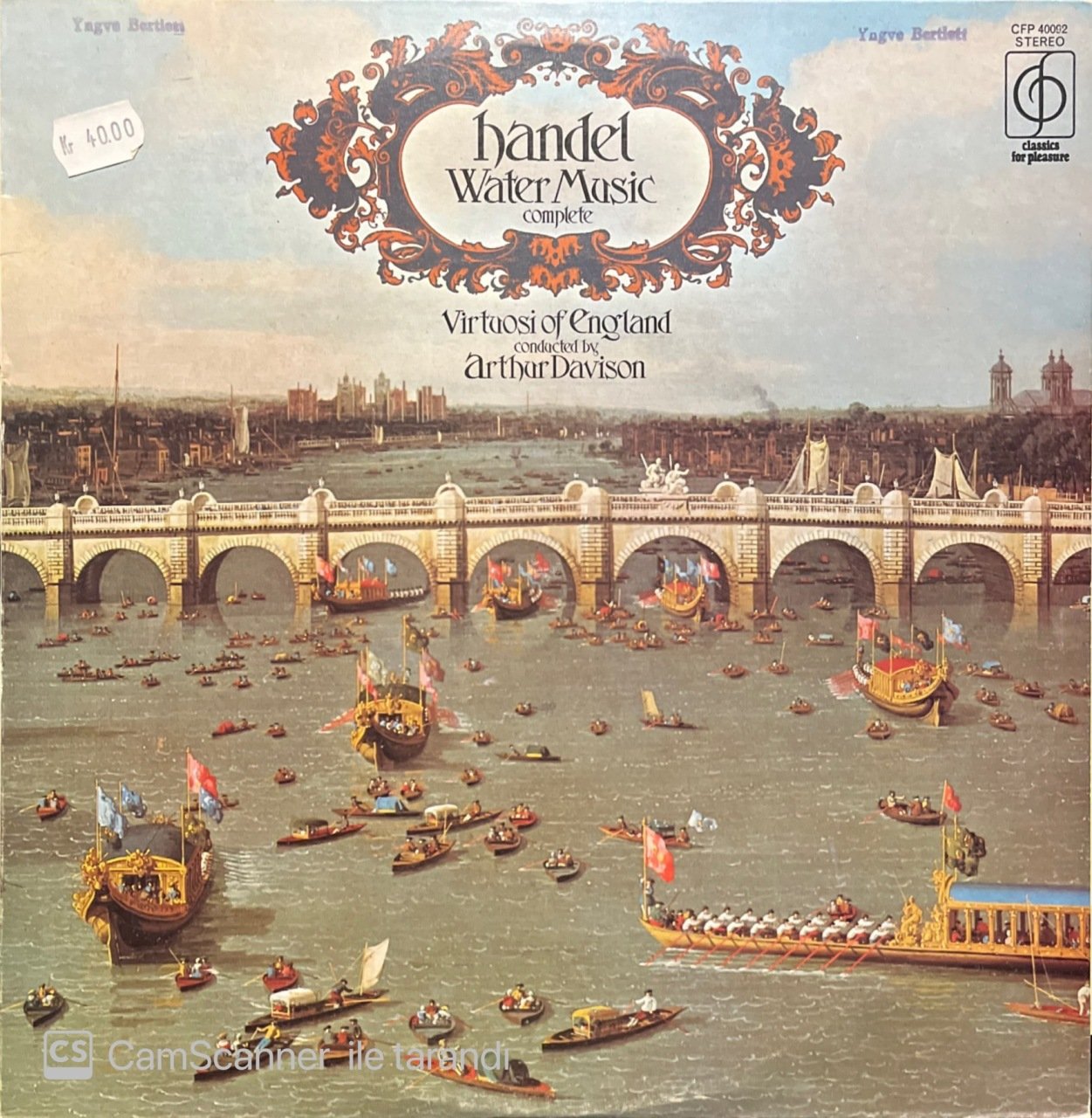 Handel Water Musik LP Klasik Plak