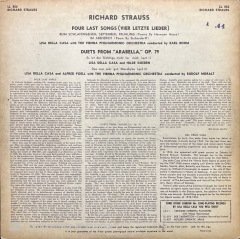 Richard Strauss Vier Letzte Lieder LP Klasik Plak