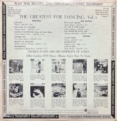 George Evans And His Orchestra Of Saxes The Greatest For Dancing LP Plak