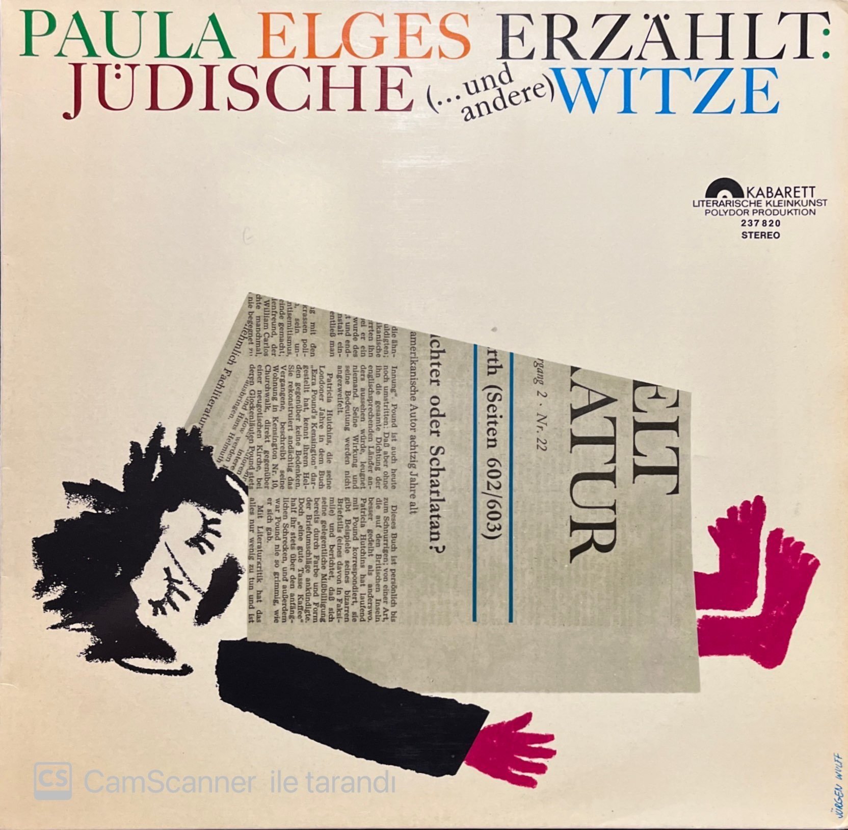 Paula Elges Erzahlt Judische Witze LP Klasik Plak