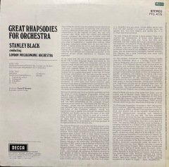Great Rhapsodies For Orchstra LP Klasik Plak