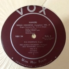 Handel Organ Concertos 3 LP Klasik Box Set Plak