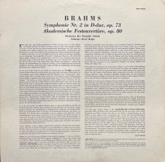 Brahms Symphonie Nr.2 LP Klasik Plak