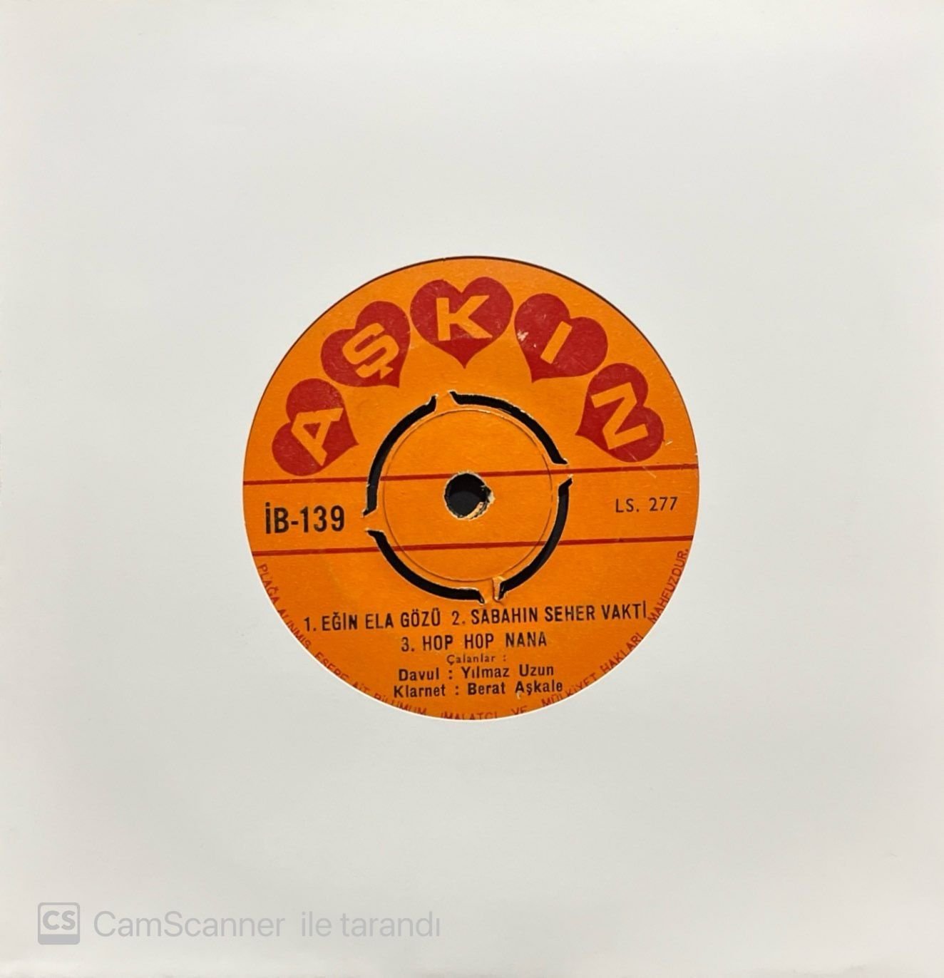 Yılmaz Uzun Berat Aşkale Mini LP Eğin Kürdüsü 45lik Plak
