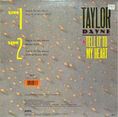 Taylor Dayne Tell It To My Heart 12'' Maxi Single LP Plak
