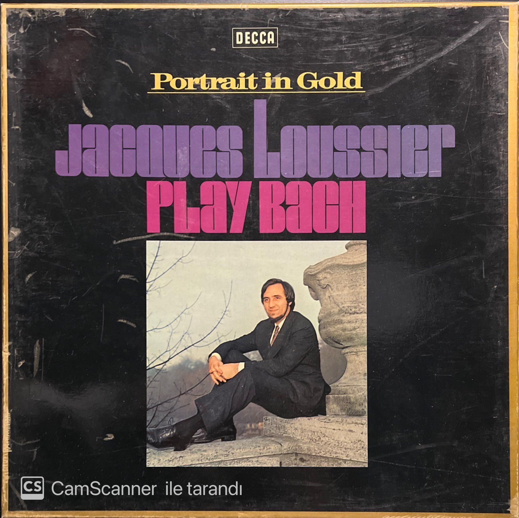 Jacques Loussier Prtrait In Gold Play Bach Double LP Klasik Box Set Plak