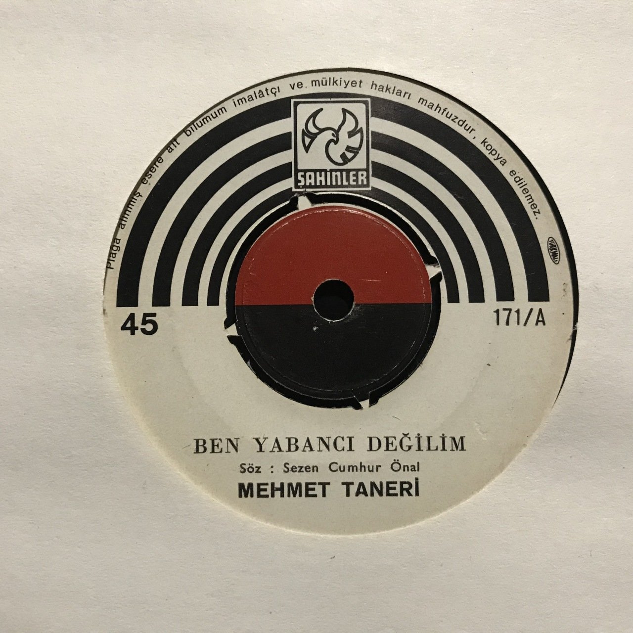 Mehmet Taneri Ben Yabancı Değilim 45lik Plak