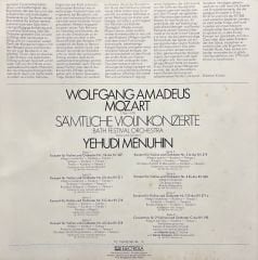 Wolfgang Amadeus Mozart Yehudi Menuhin Das Bath Festival Orchester Samtliche Violinkonzerte 4 LP Klasik Box Set Plak