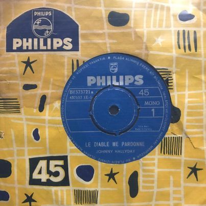 Johnny Hallyday Le Diable Me Pardonne 45lik Plak