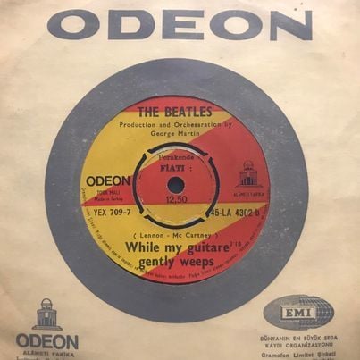 The Beatles While My Guitare Gently Weeps 45lik Plak