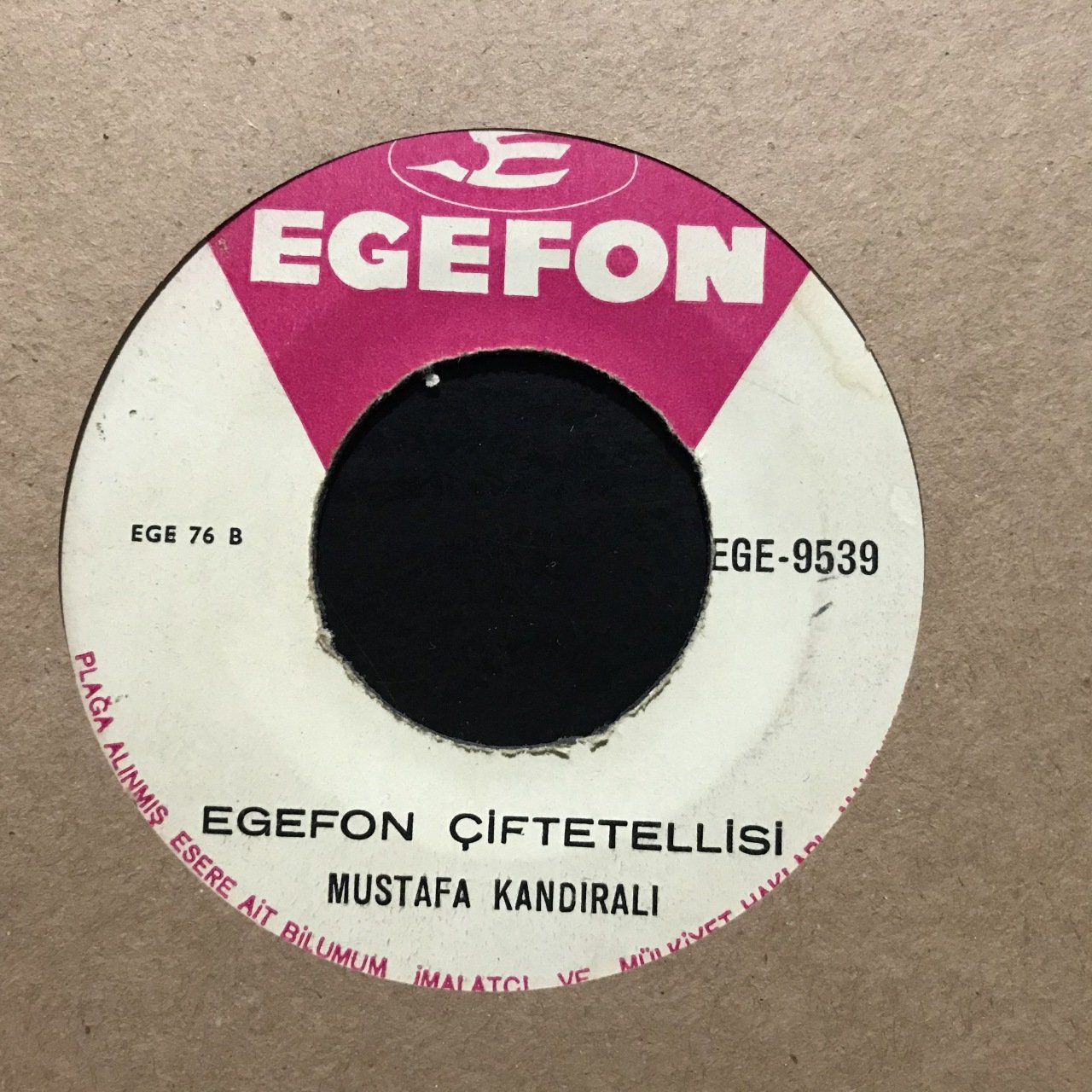 Mustafa Kandıralı Egefon Çiftetellisi Depo Malı 45lik Plak