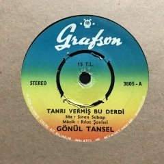 Gönül Tansel Tanrı Vermiş Bu Derdi 45lik Plak