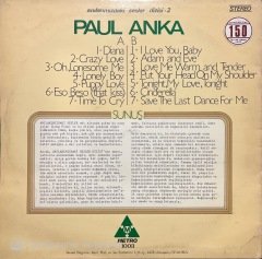 Paul Anka Anılarımızdaki Sesler Dizisi 2 LP Plak