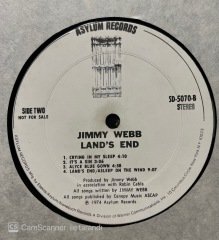 Jimmy Webb Land's End LP Plak