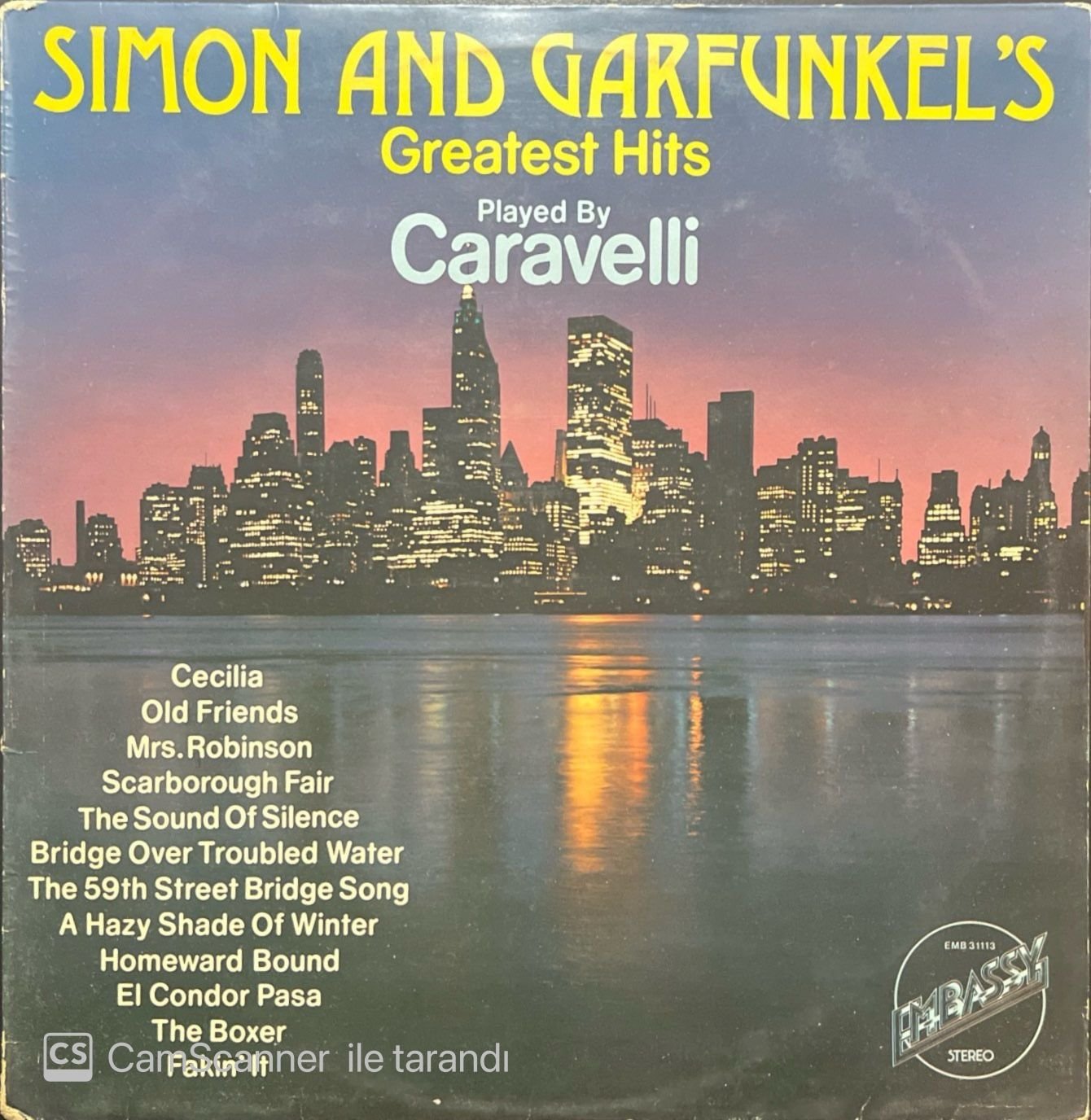 Simon And Garfunkel's Greatest Hits Played By Caravelli LP Plak