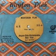 Ali Seven Akşam Oldu Hüzünlendim Ben Yine Depo Malı 45lik Plak