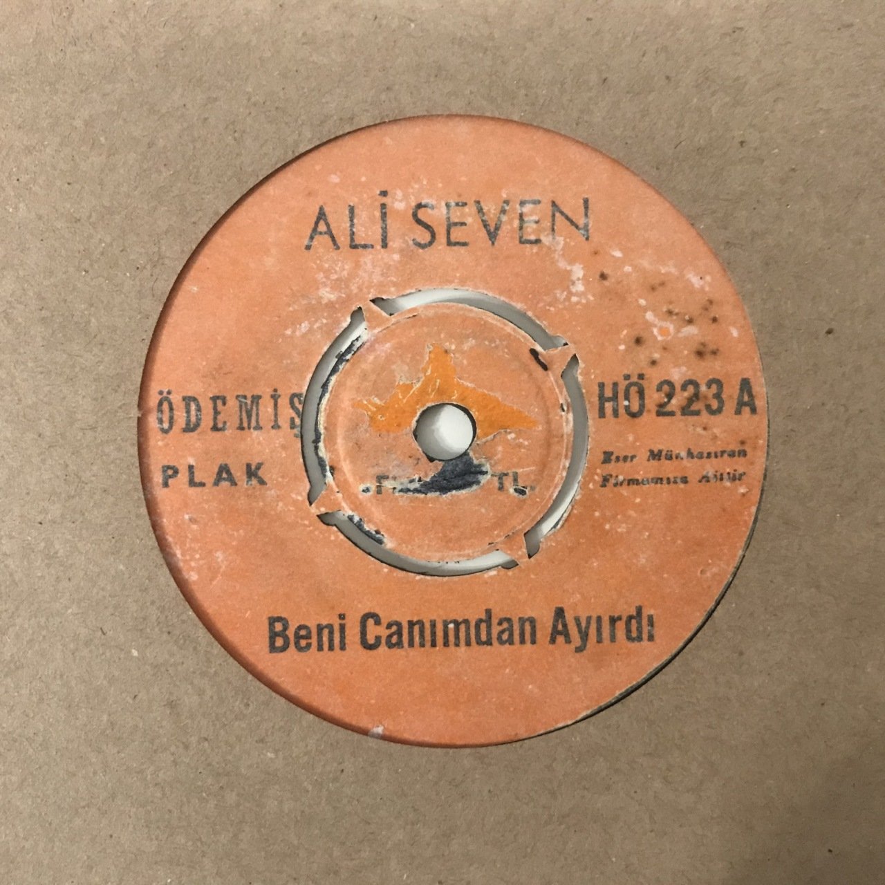 Ali Seven Beni Canımdan Ayırdı Depo Malı 45lik Plak