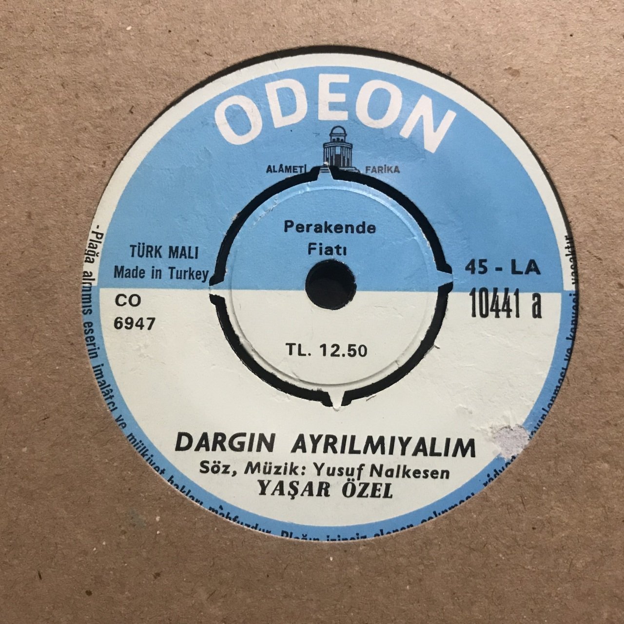 Yaşar Özel Dargın Ayrılmayalım 45lik Plak