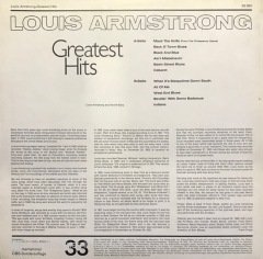 Louis Armstrong Greatest Hits LP Plak