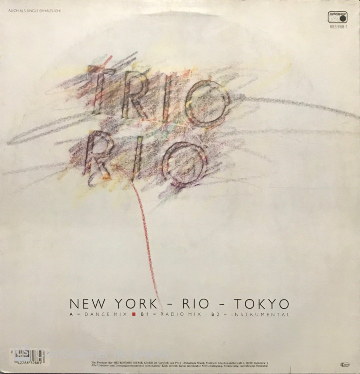 Trio Rio New York Rio Tokyo Maxi Single LP Plak - 250,00 TL - Plak ...