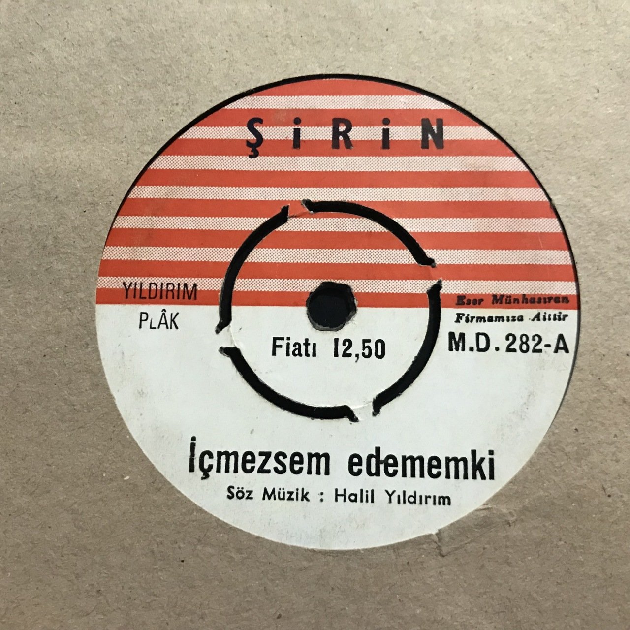 Şirin İçmezsem Edememki 45lik Plak
