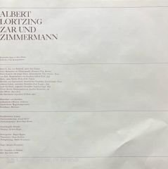 Lortzing Zarund Zimmermann 3 LP Box Set Plak