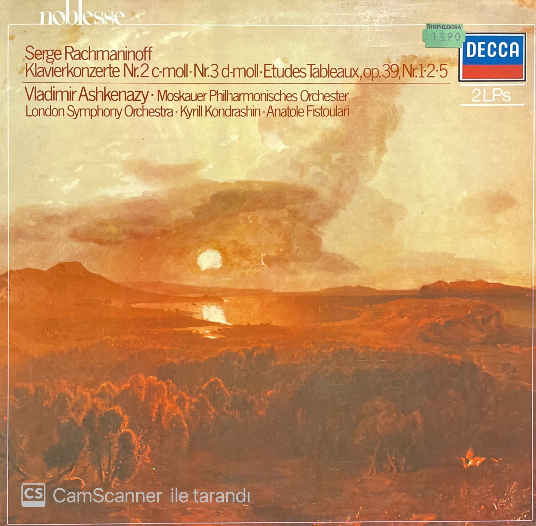 Serge Rachmaninoff Klavierkonzerte Nr.2 Double LP Klasik Plak