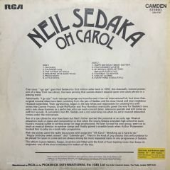 Neil Sedaka Oh Carol LP Plak