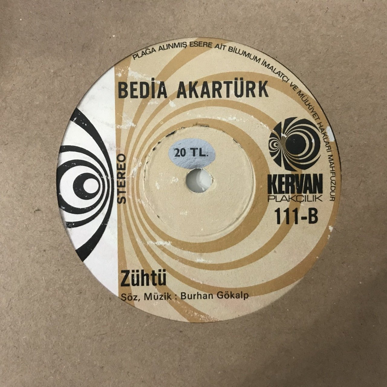 Bedia Akartürk Zühtü Depo Malı 45lik Plak