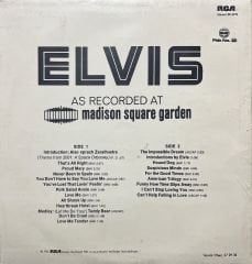 Elvis As Recorded At Madison Square Garden LP Plak