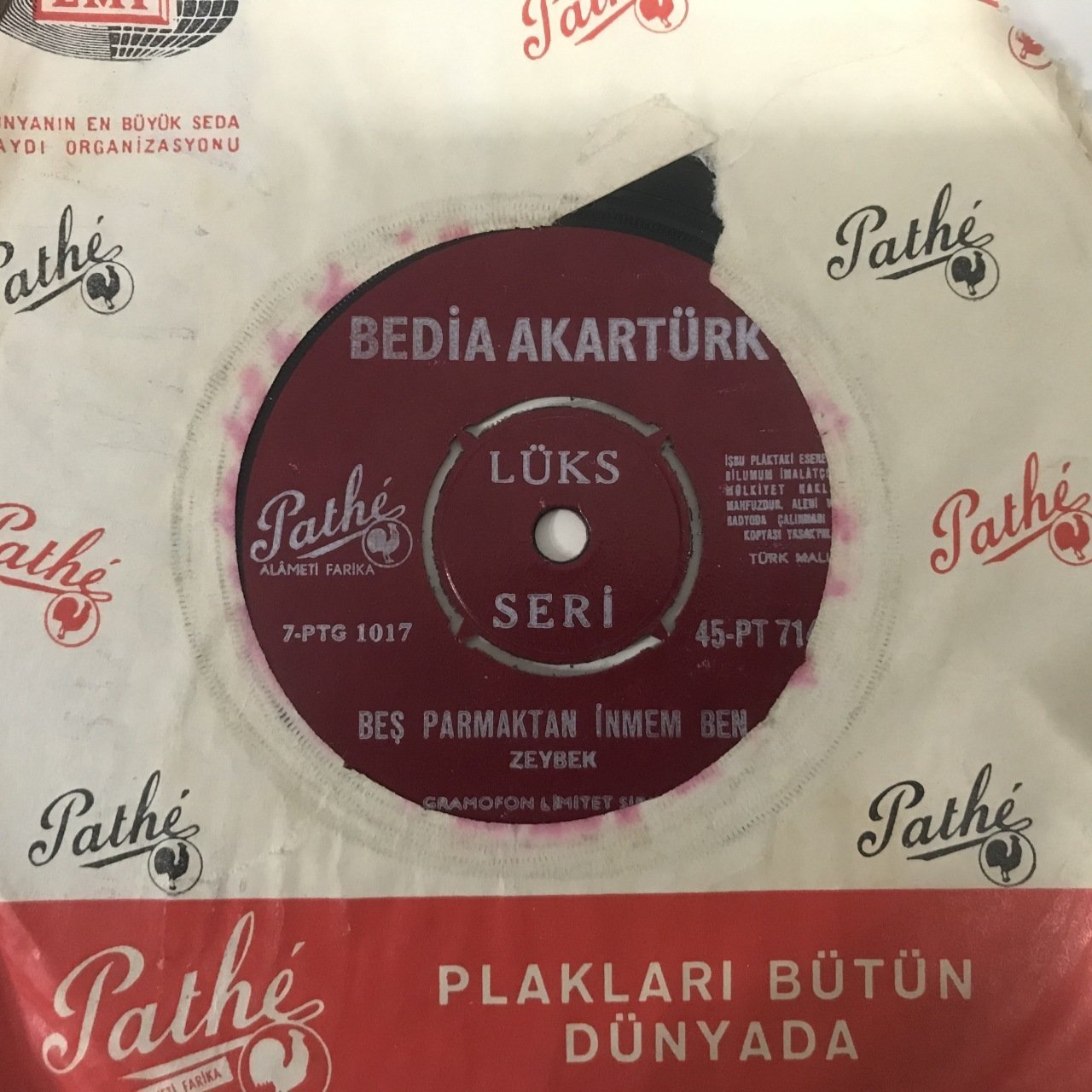 Bedia Akartürk Beş Parmaktan İnmem Ben Depo Malı 45lik Plak