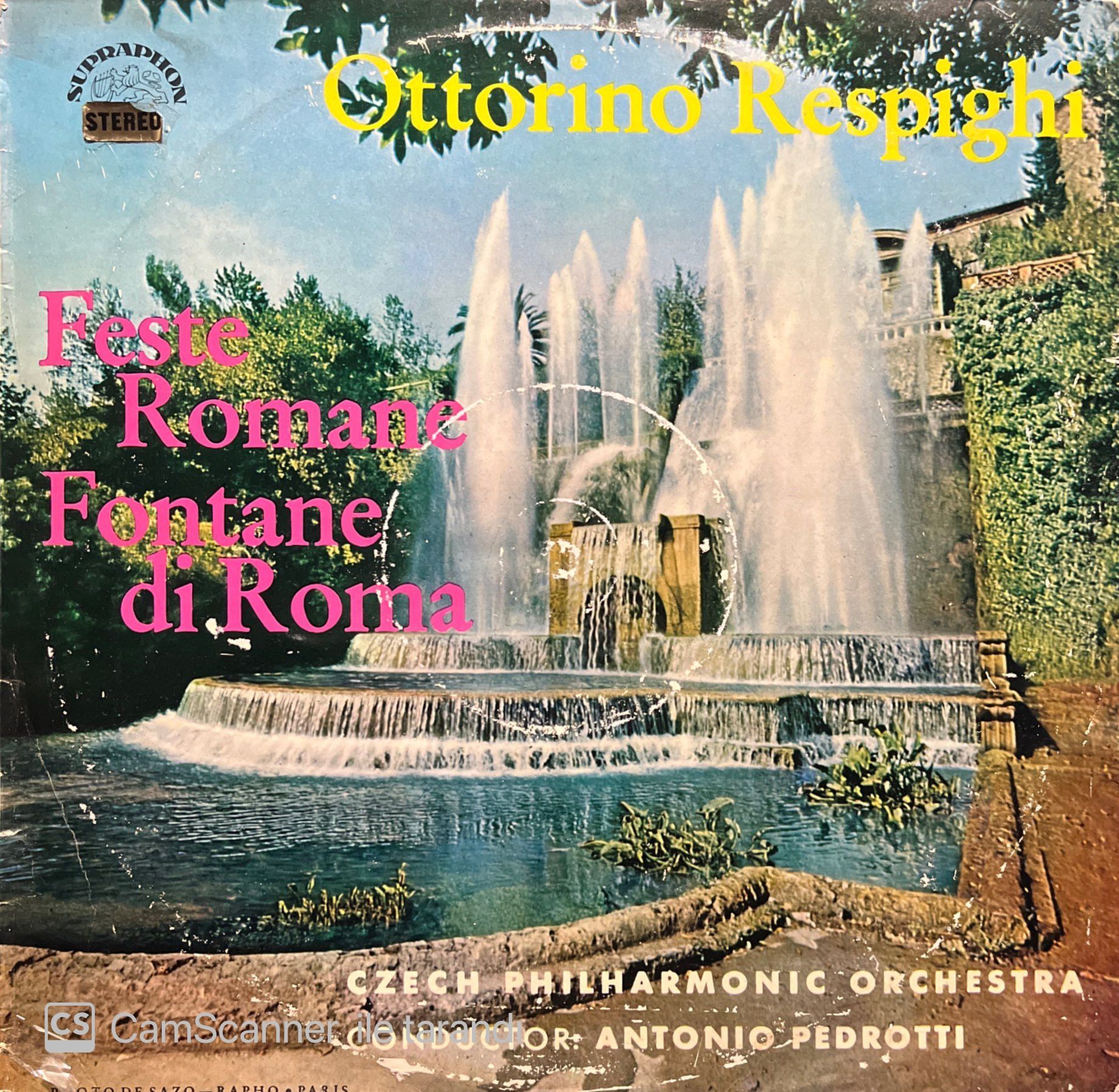 Ottorino Respighi Feste Romane Fontane Di Roma LP Klasik Plak