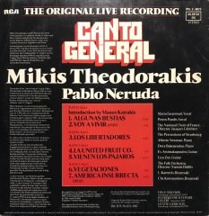 Mikis Theodorakis Pablo Neruda Canto General Double LP Plak